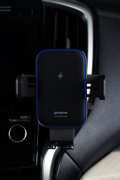 Автомобільний тримач Podarynok V Avto™ з бездротовим зарядним пристроєм Proove Triple Clamp Pro 15W