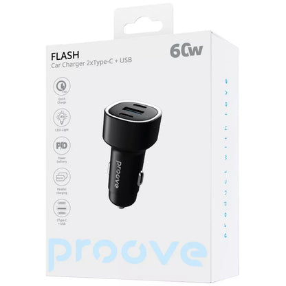 Podarynok V Avto™  Proove Flash 60W (2Type-C + USB)