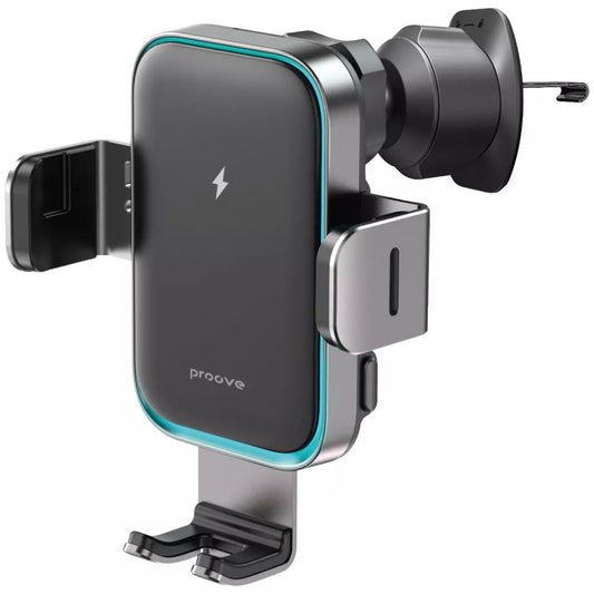 Автомобільний тримач Podarynok V Avto™ з бездротовим зарядним пристроєм Proove Triple Clamp Pro 15W